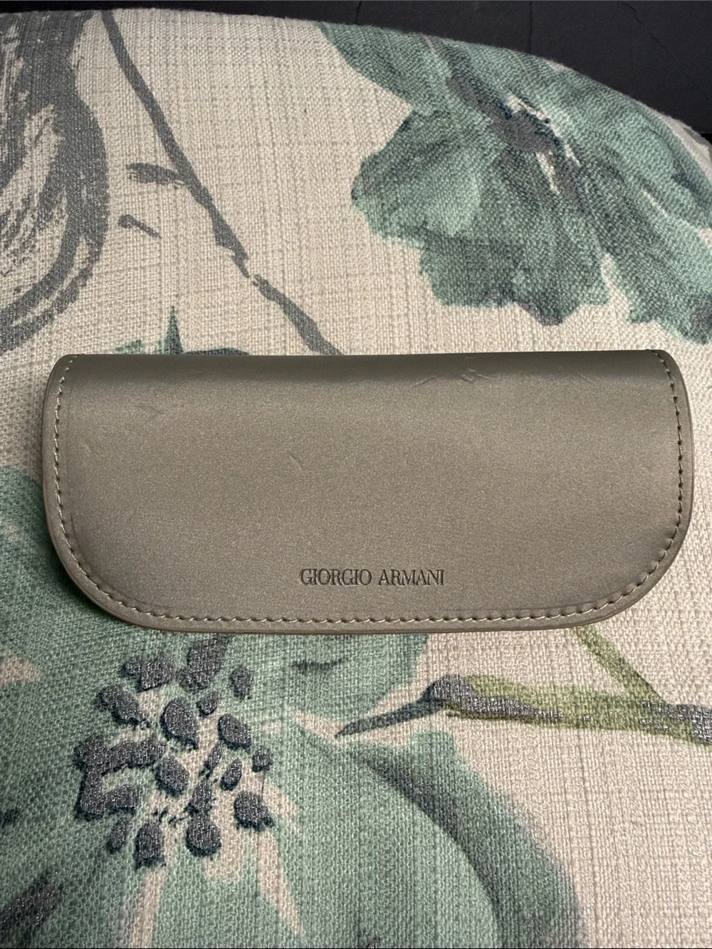 GIORGIO ARMANI SILVERY GRAY NYLON SUNGLASSES CASE & MATCHING DRAWSTRING POUCH